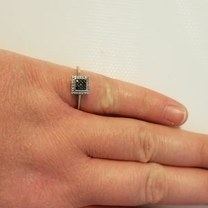 Black and white diamond ring